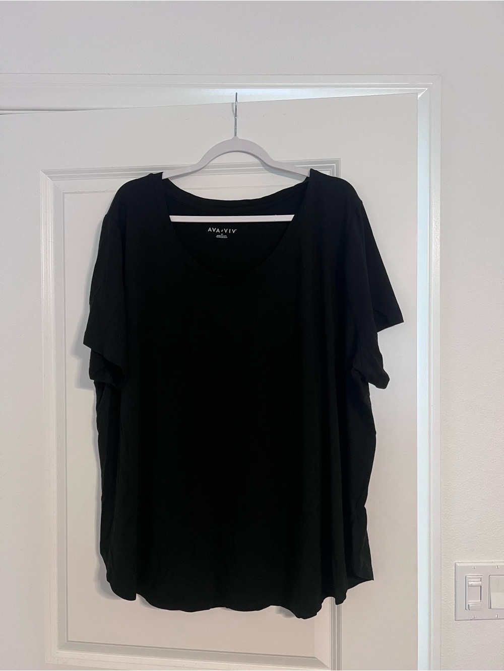 Ava & Viv Plus Size Basic Black Short Sleeve T-Shirt